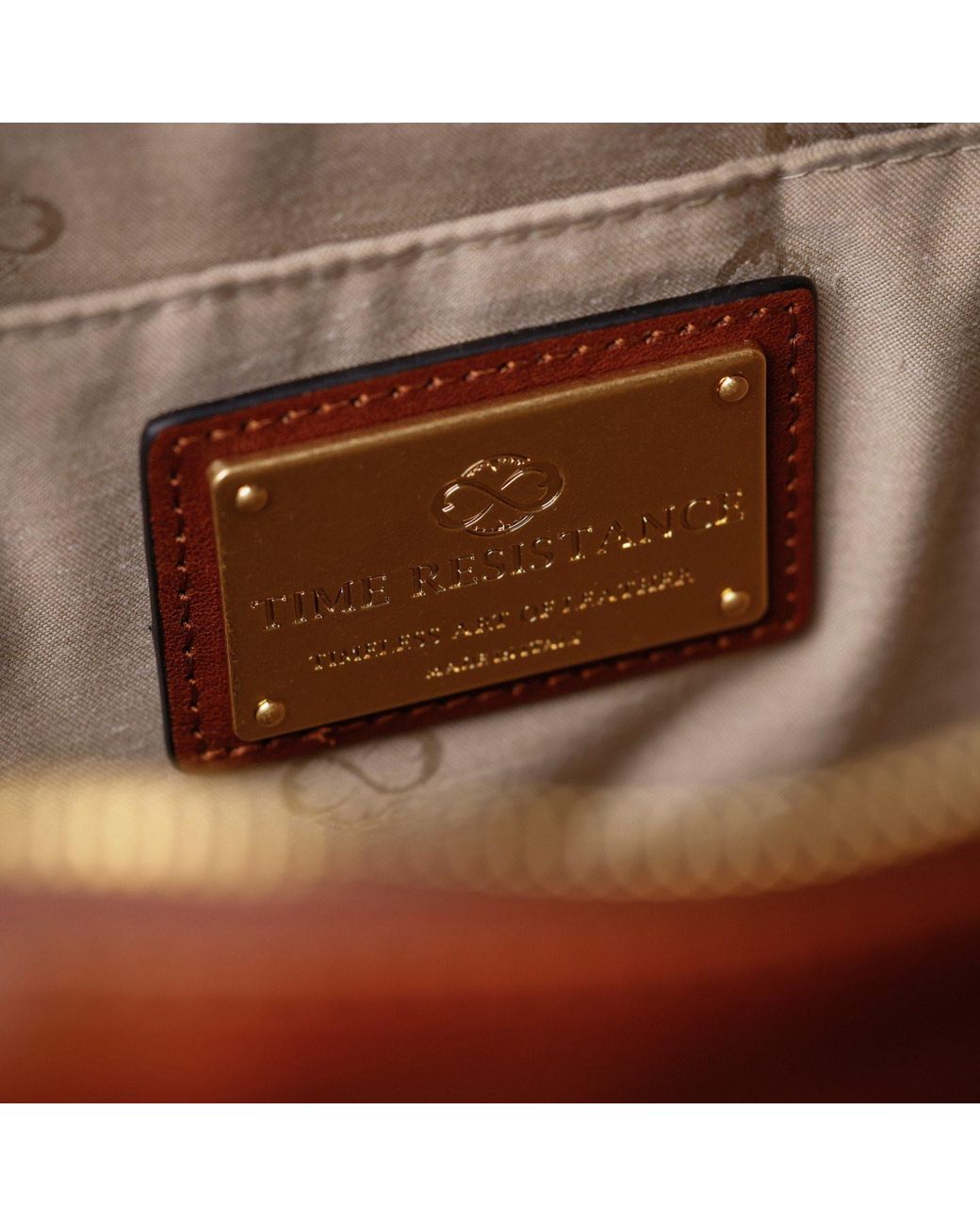 Time Resistance Brown Large Leather Briefcase Laptop Bag for men