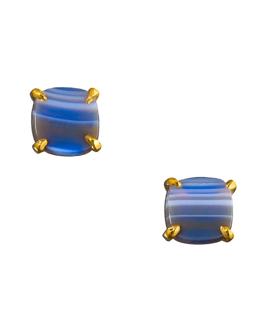 Heather Hawkins Jewelry Blue Little Agate Studs