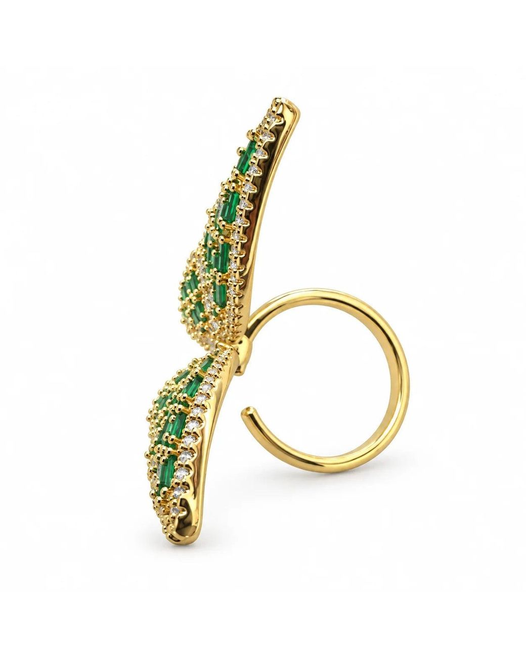 Angel Barocco Yellow Zirconia Butterfly Statement Ring