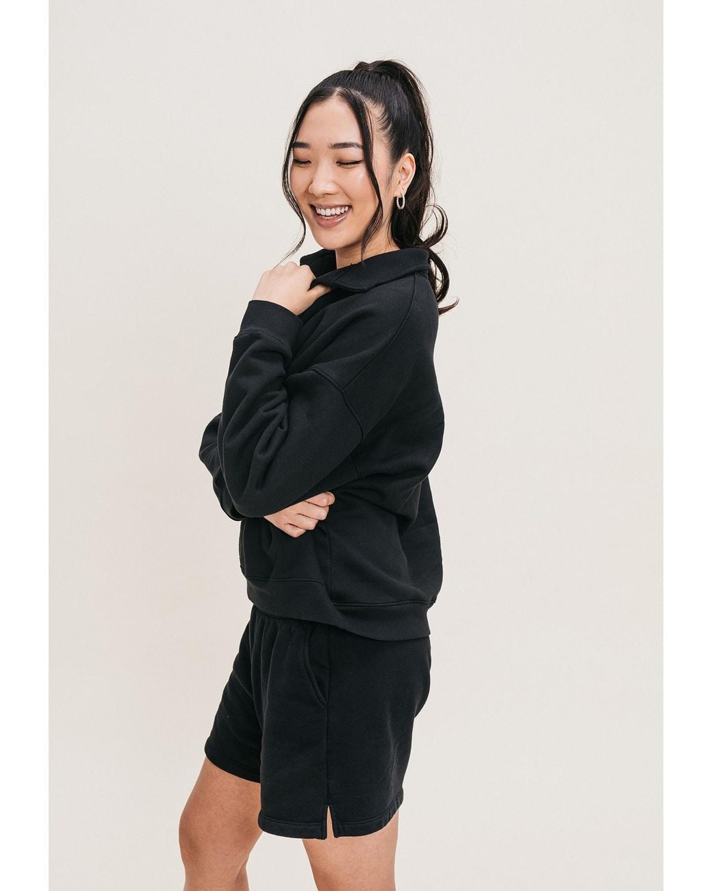 Ocio Leisurewear Black Polo Crew