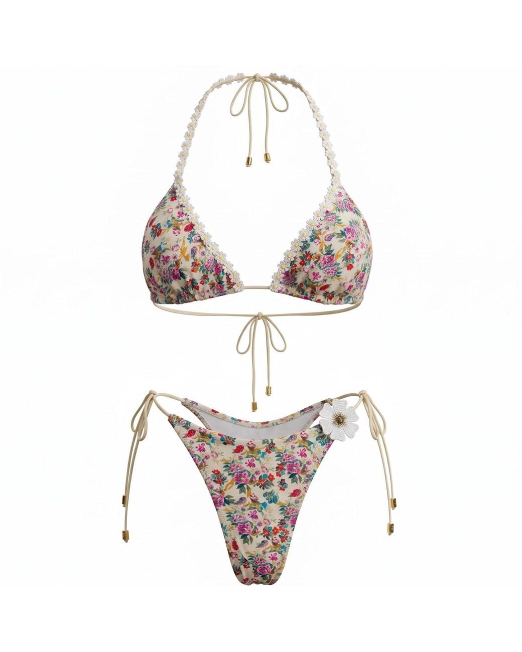 Bellaria White Positano Floral Three Piece Set
