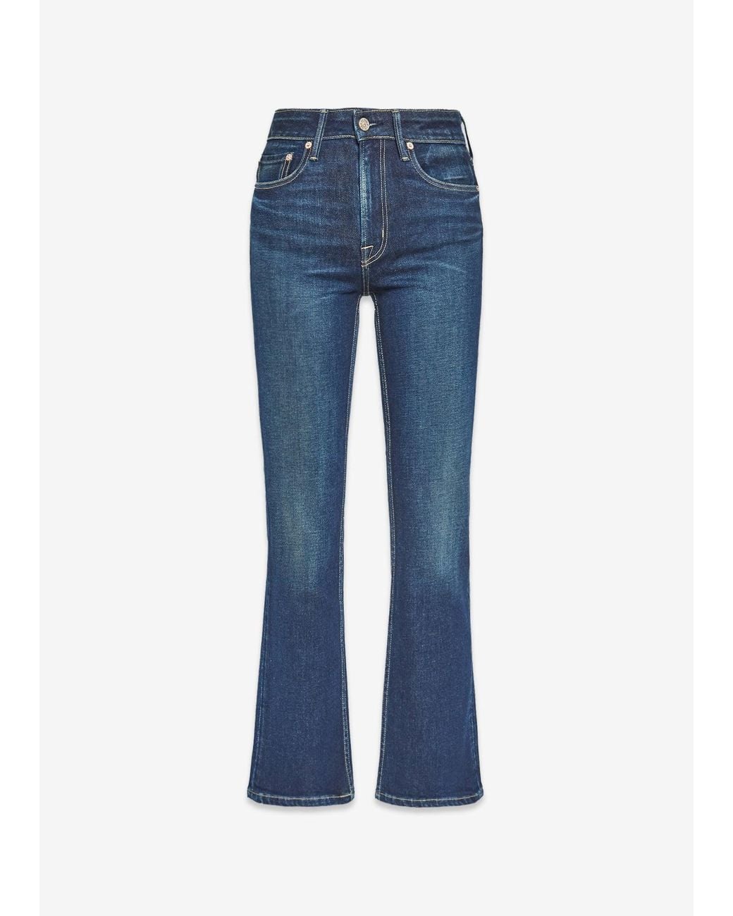 NOEND Blue Farrah Mid Rise Kick Flare