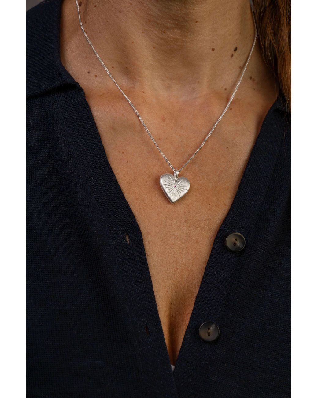 Claire Hill Designs Metallic Know Your Worth Heart Locket Necklace