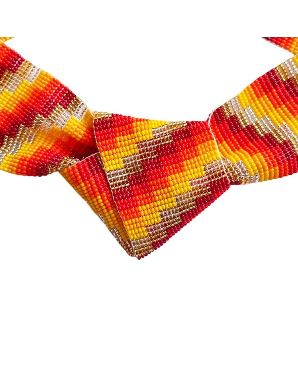 Iliana Arrazola Orange Minimalist Deconstructed Necklace, And, Glass Beads, Beaded Jewelry