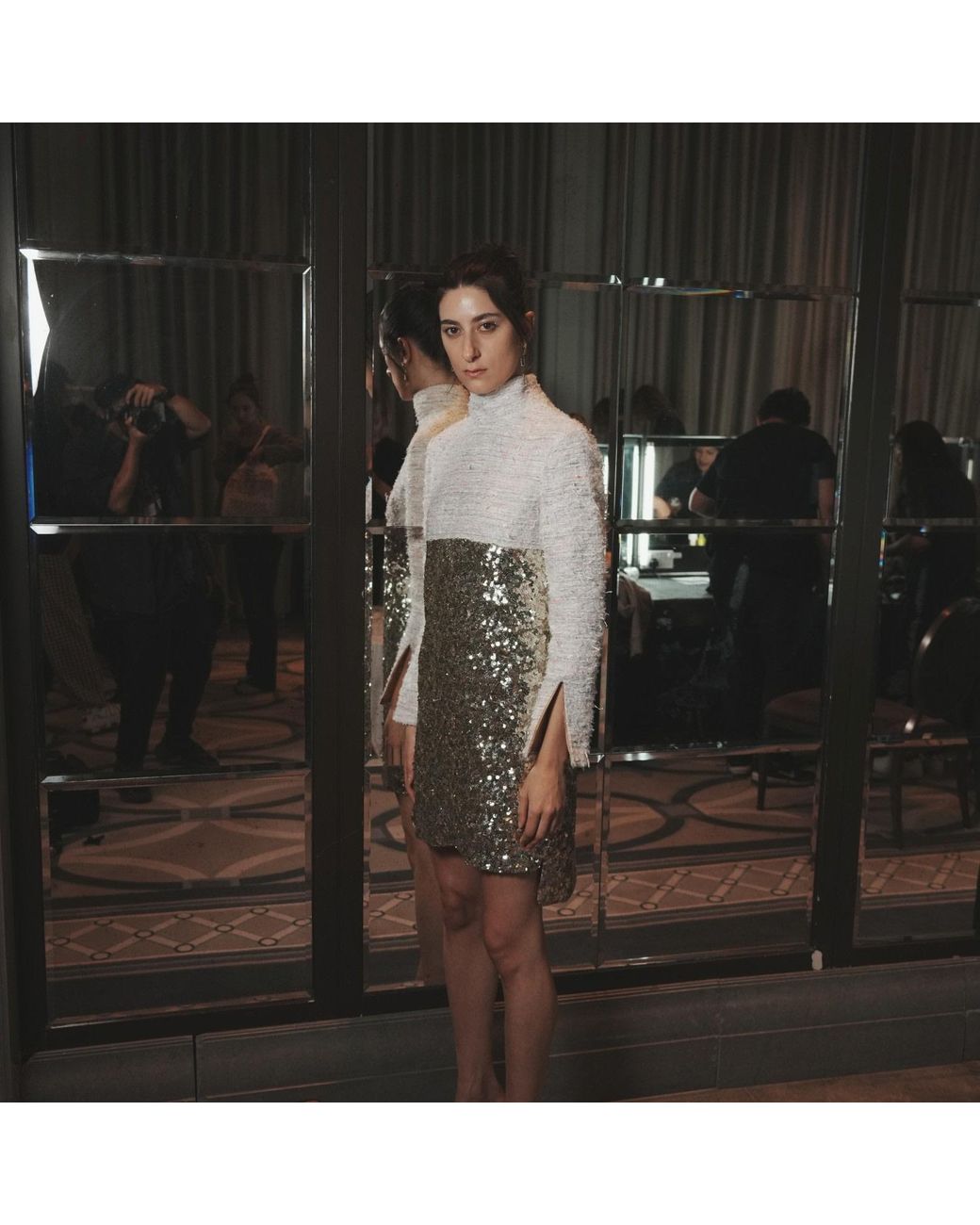 RUE AGTHONIS White Littoral Golden Dress