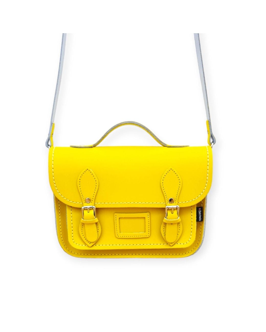 Zatchels Yellow Handmade Leather Crossbody Midi Satchel