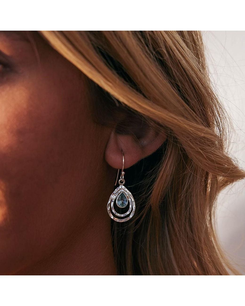 Charlotte's Web Jewellery Metallic Infinity Universe Blue Topaz Silver Drop Earrings