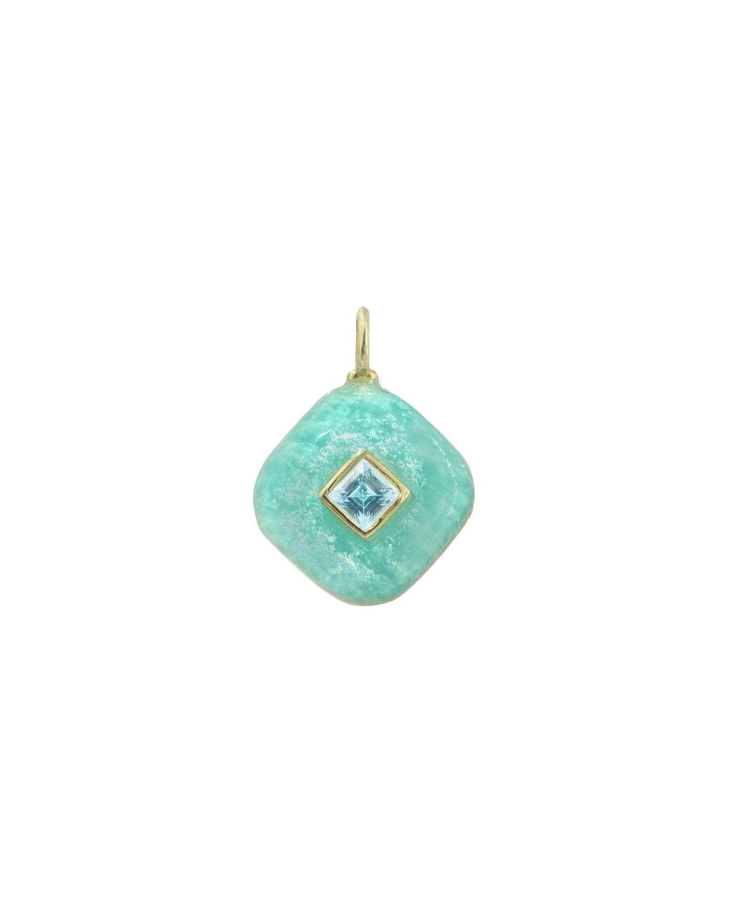 KAMARIA Blue Amazonite Gemstone Pendant With Topaz