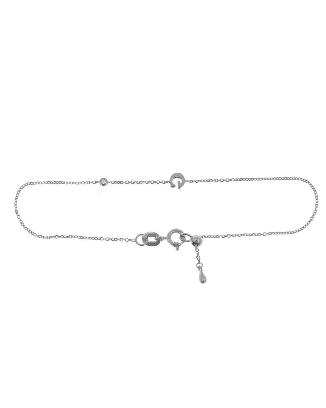 Genevieve Collection Metallic 18K Initial Diamond Bracelet