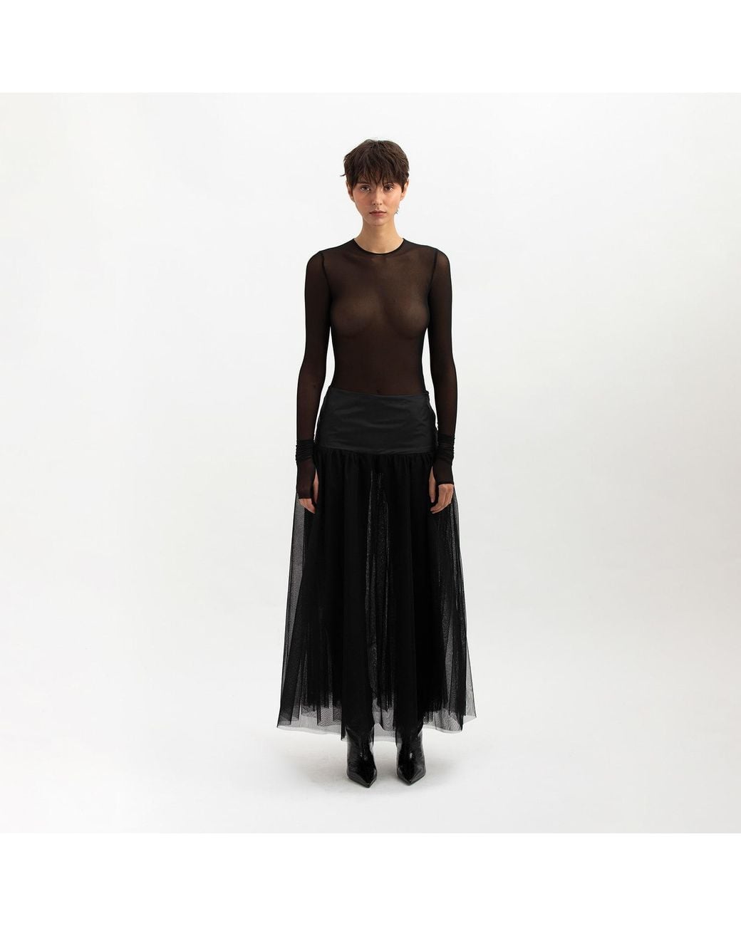 Audrey Vallens Blue Selene Tulle Skirt