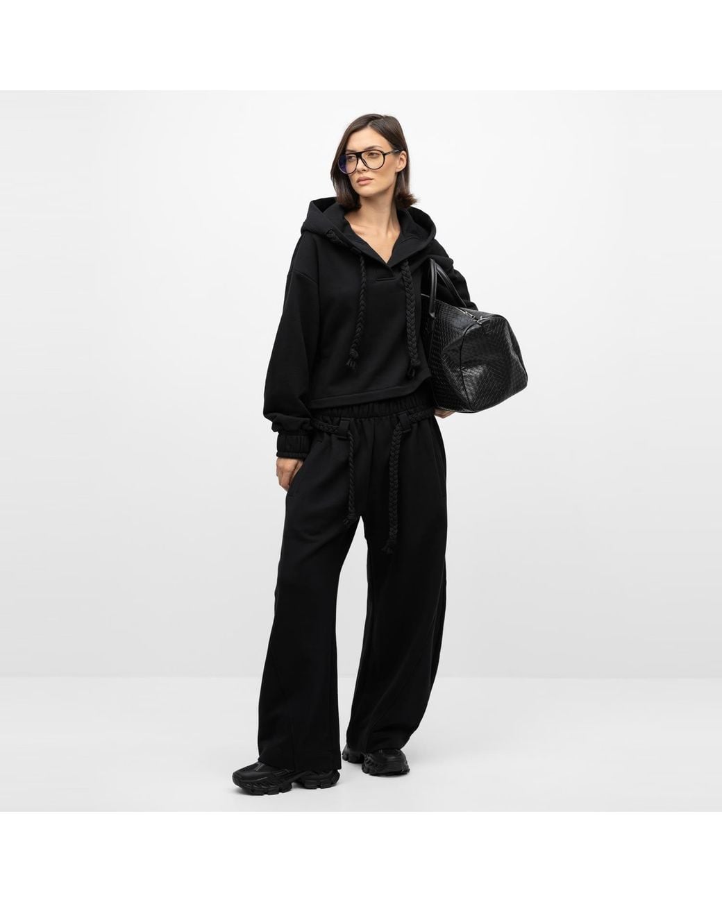 Mandragora Black Relaxed Cotton Sweatpants Sento