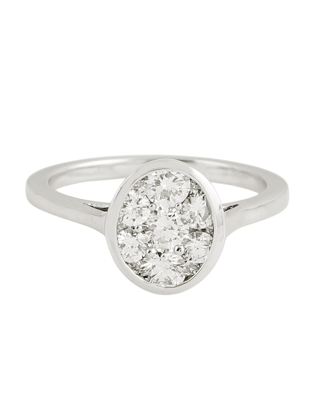 Artisan White Cluster Diamond Oval Ring