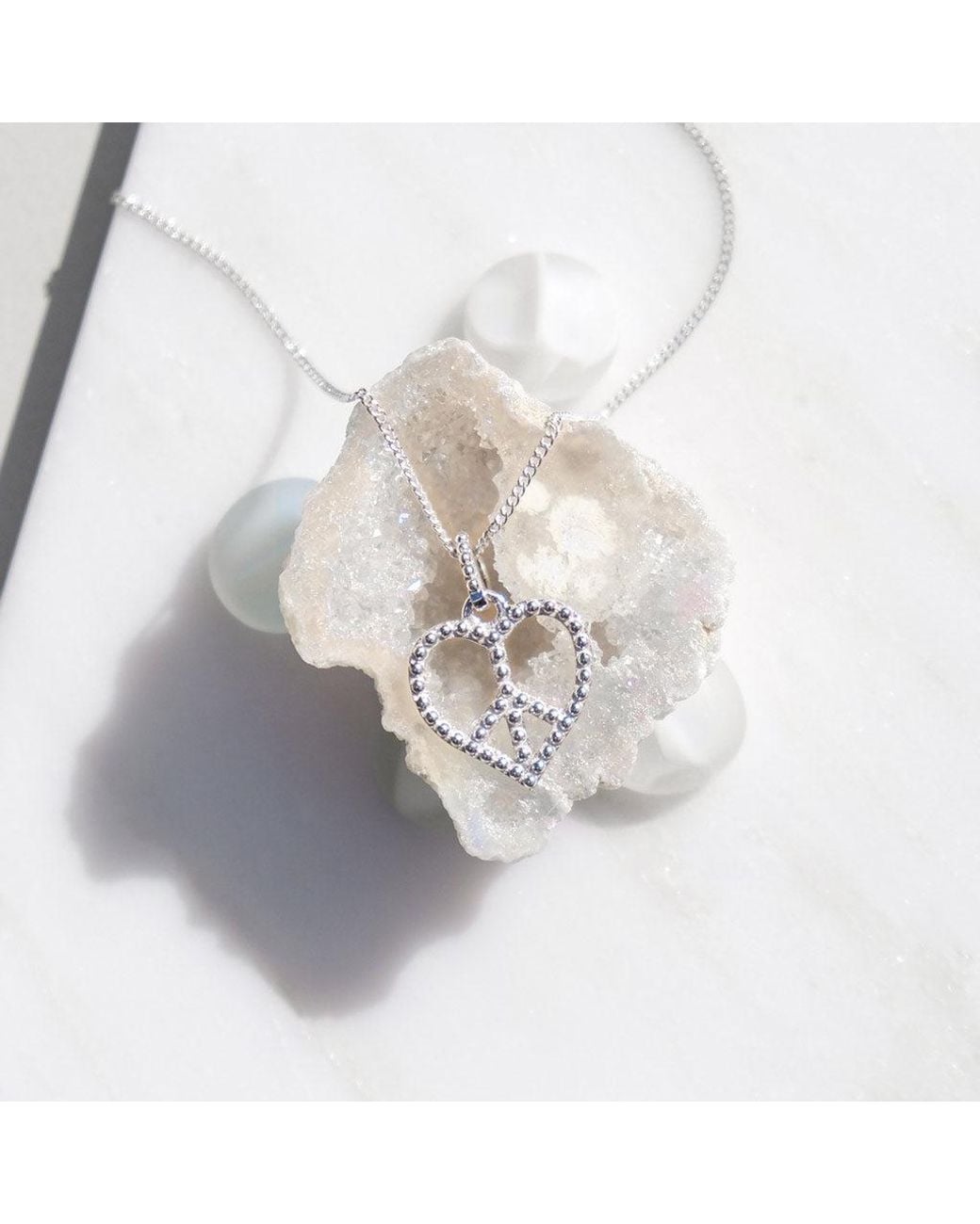 Charlotte's Web Jewellery Metallic Peace Heart Pendant Necklace