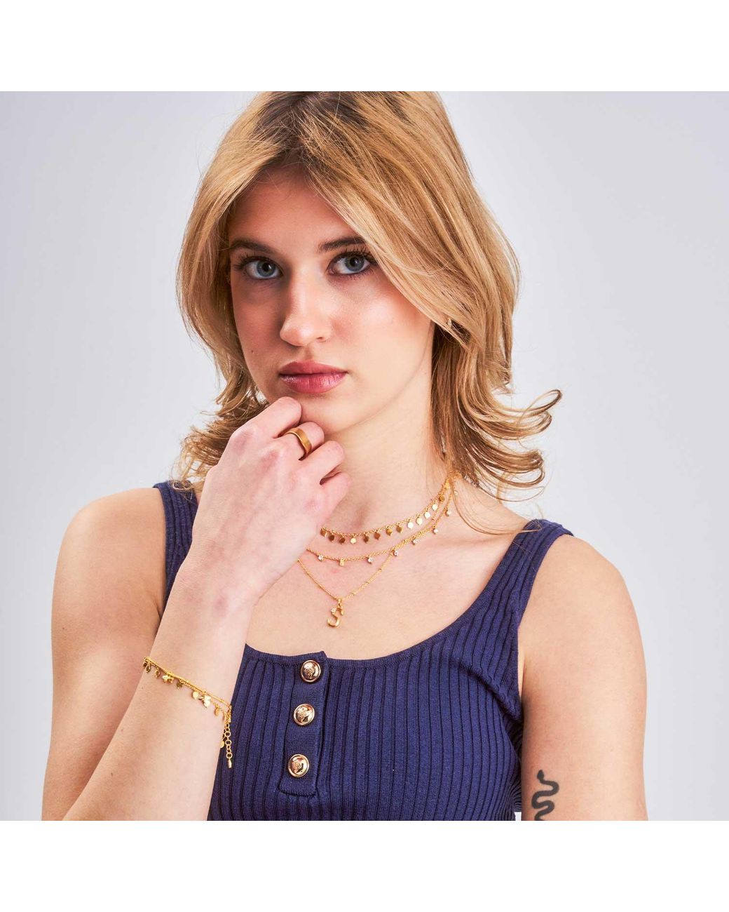 Moon London Multi Disk Bracelet in Metallic | Lyst UK