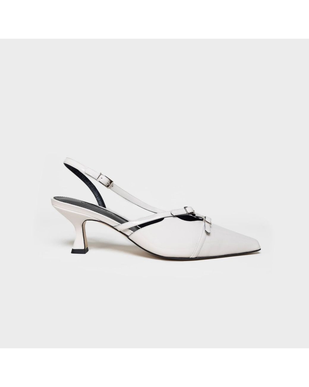 Widerry White Wide Fit Kitten Heels Katia Craie