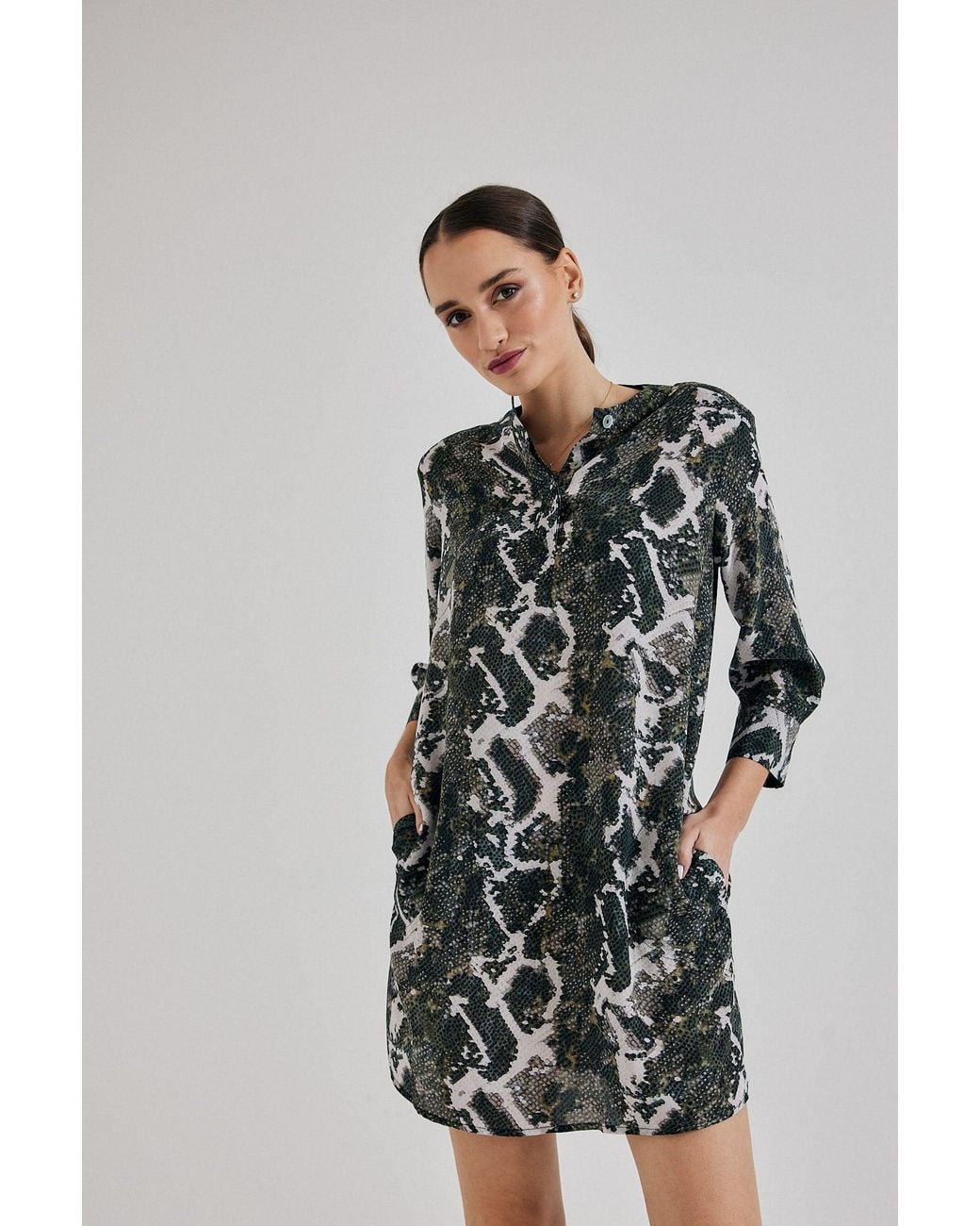 Lindsay Nicholas New York Green Silk Shirt Dress