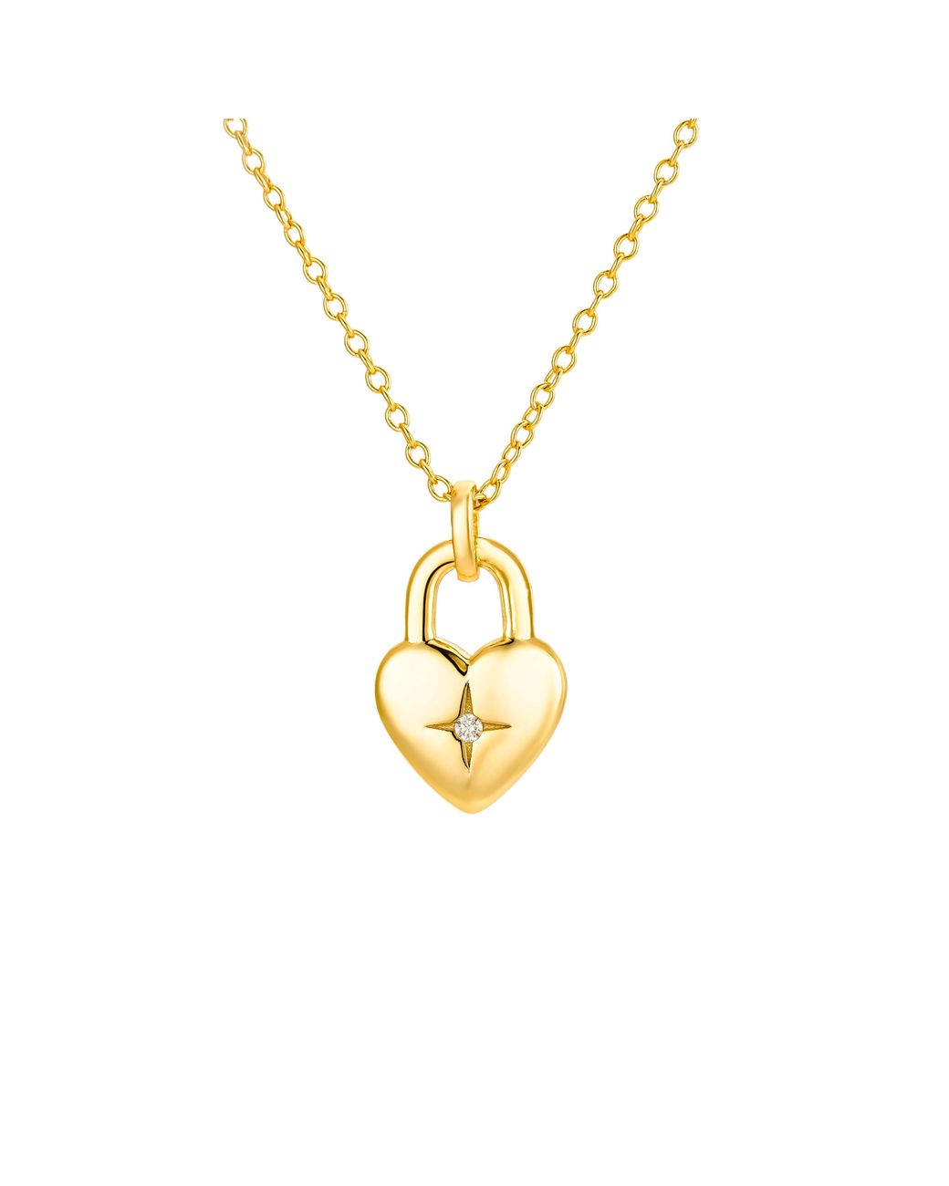Nazzar Metallic Diamond Burst Heart Pendant Necklace