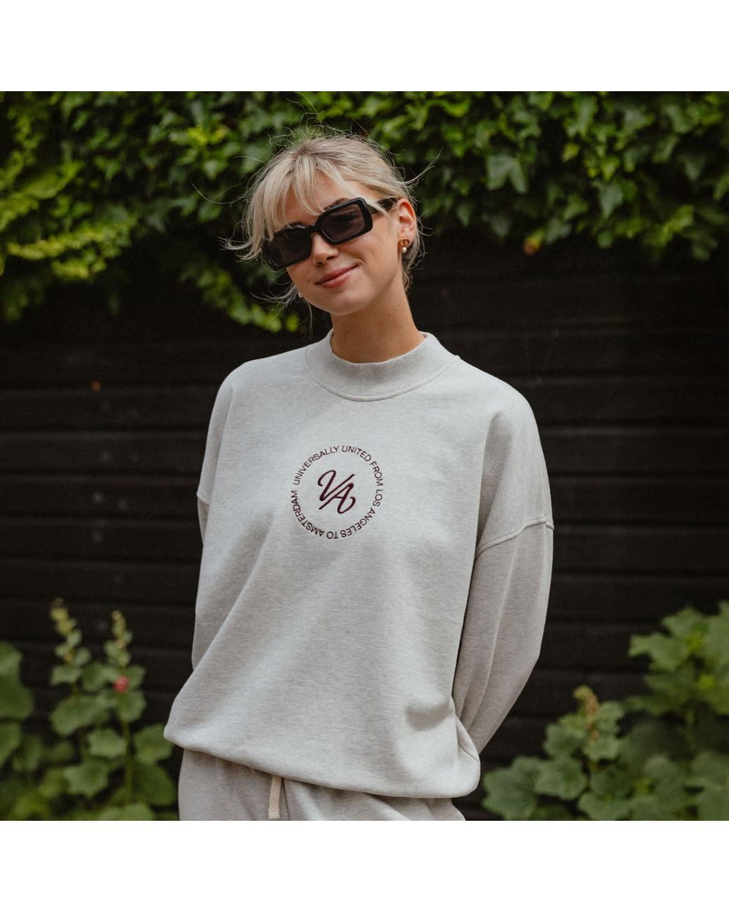 VLD White Westwood Va Script Mockneck Sweatshirt