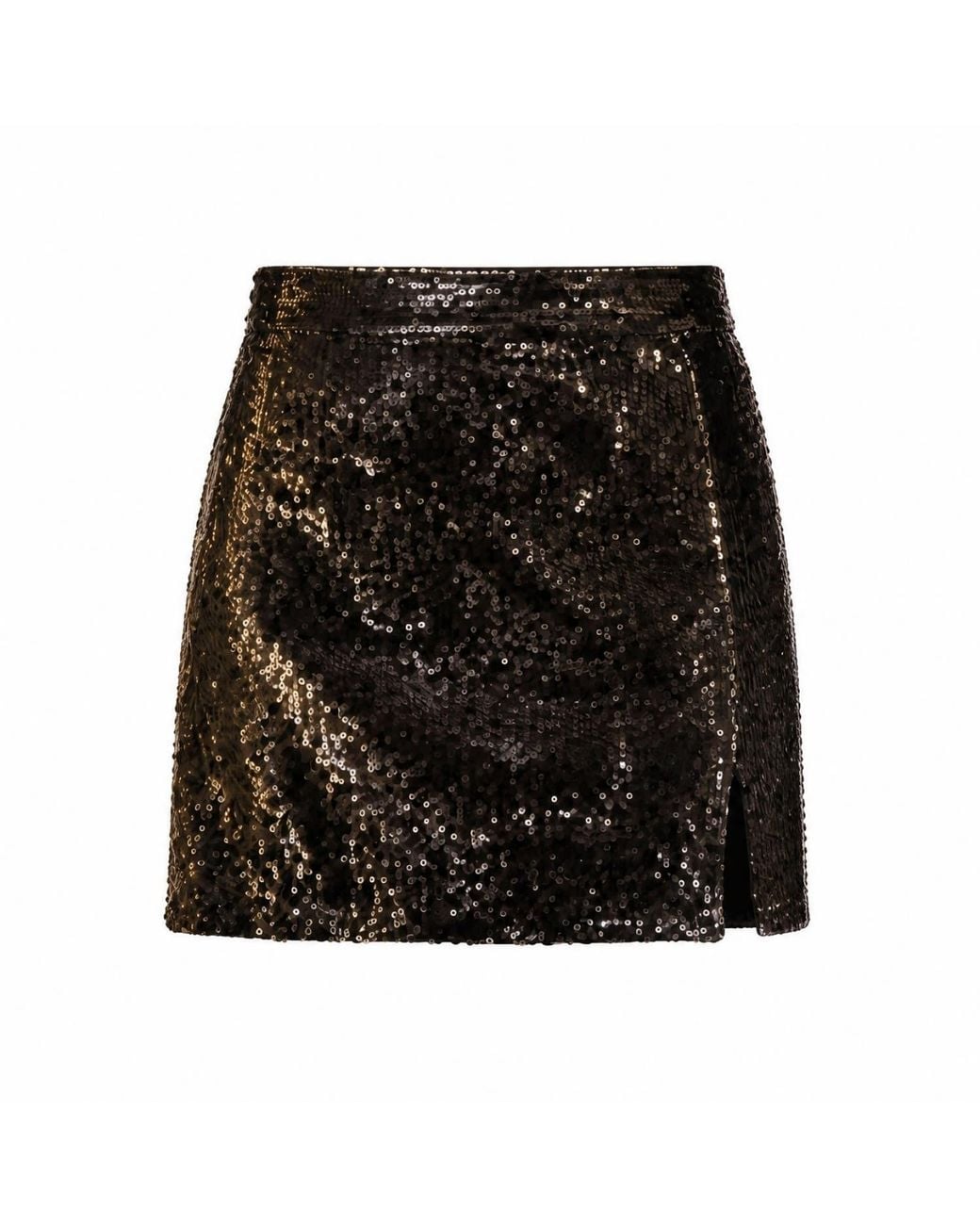 Yumi' Black Sequin Mini Skirt