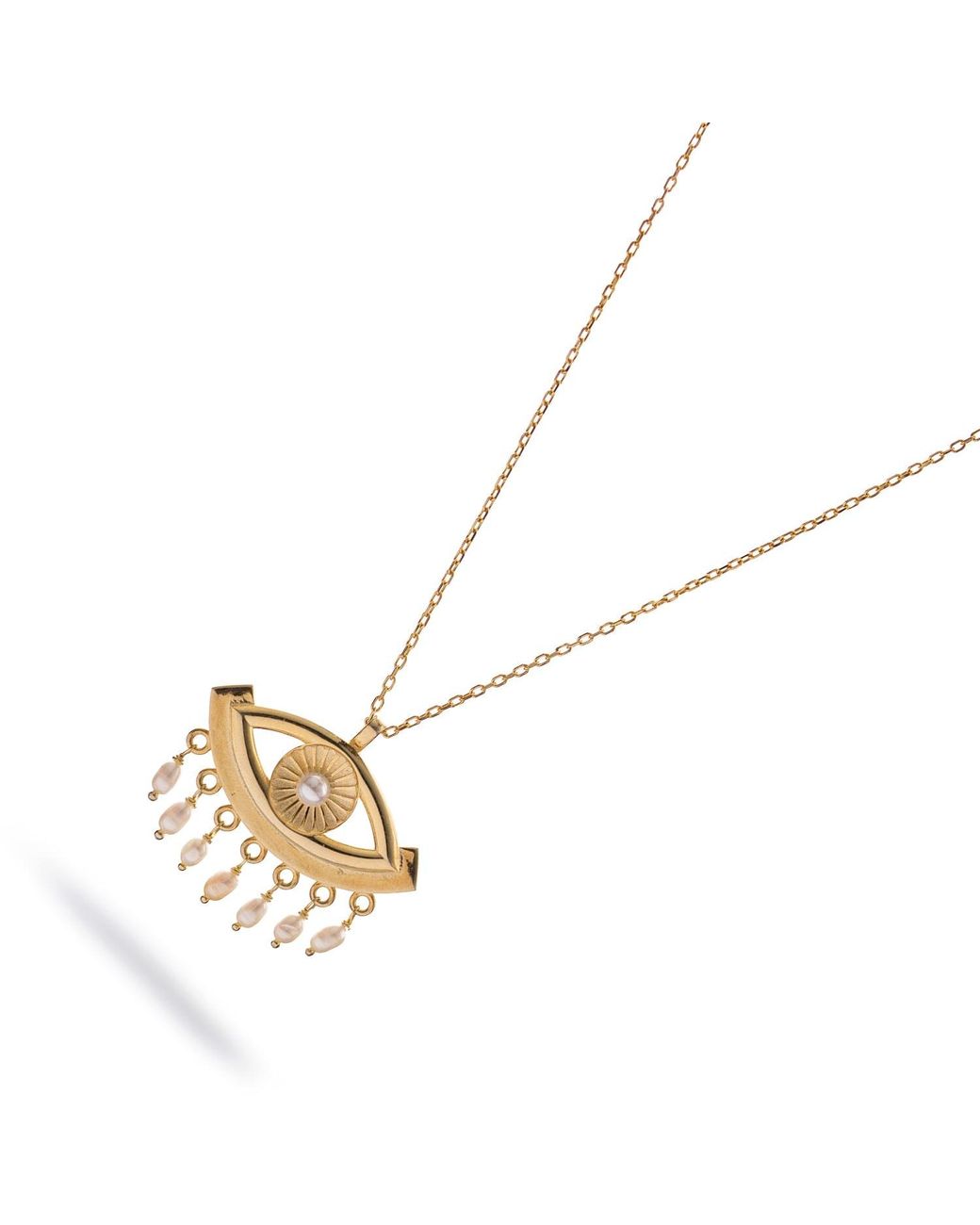 Ebru Jewelry Metallic Cleopatra's Mystic Pearl Eye Necklace