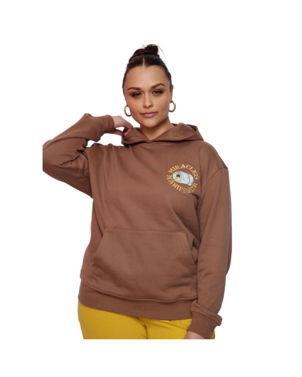 Miracles Manifester Pink Good Luck Embroidered Hoodie