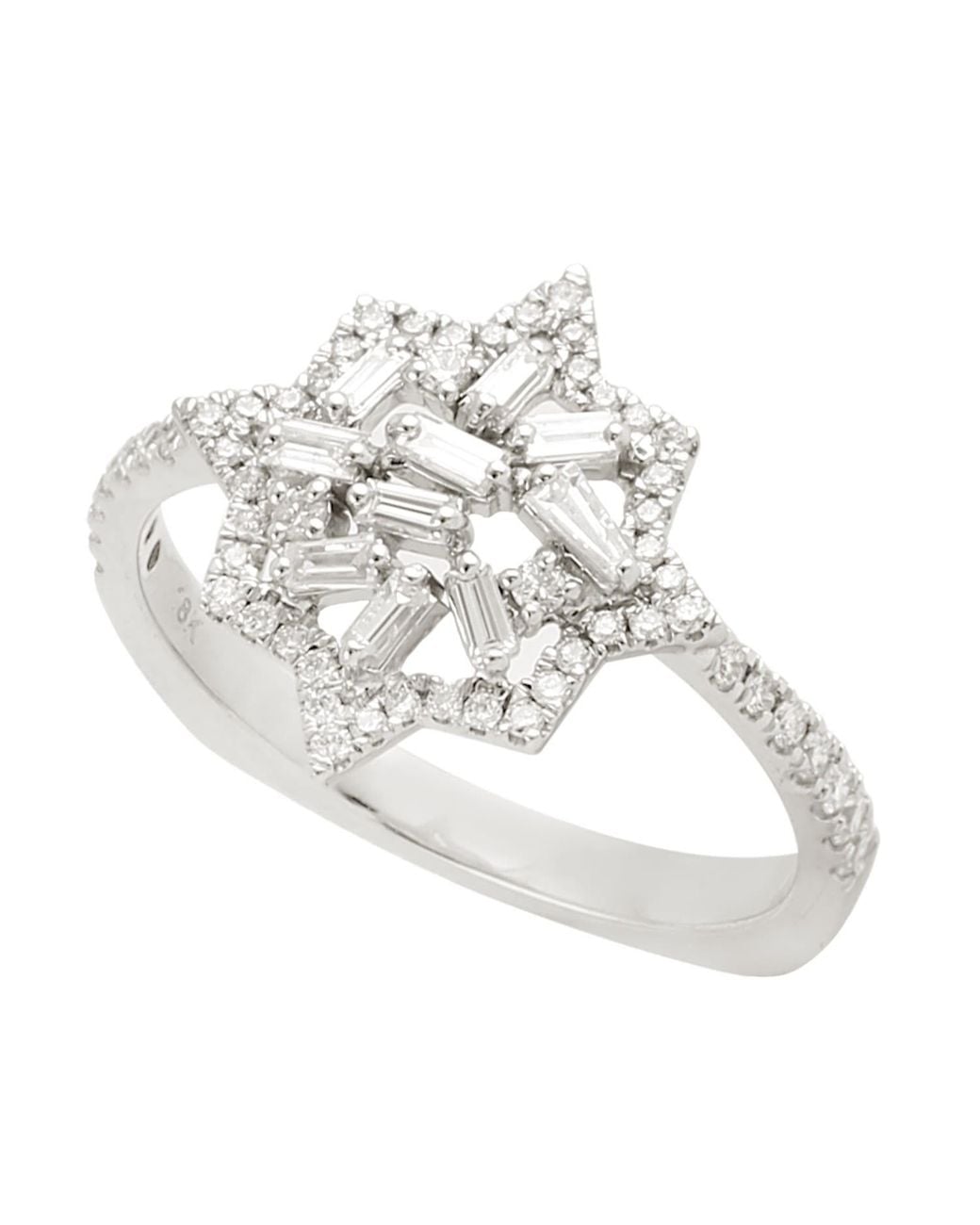 Artisan Metallic Diamond Starburst Cluster Ring