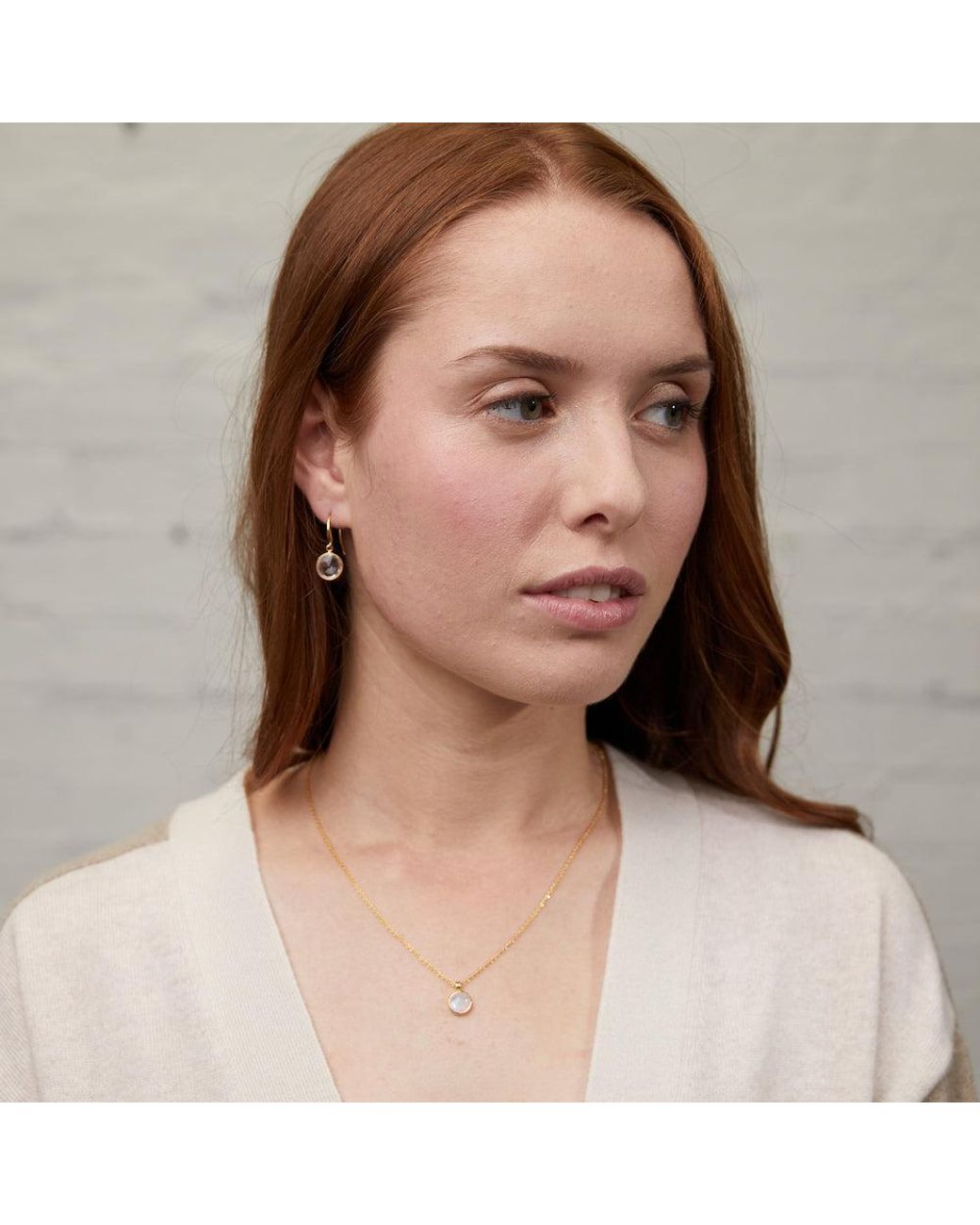 Auree Jewellery Metallic Lulea Moonstone & Vermeil Pendant Necklace