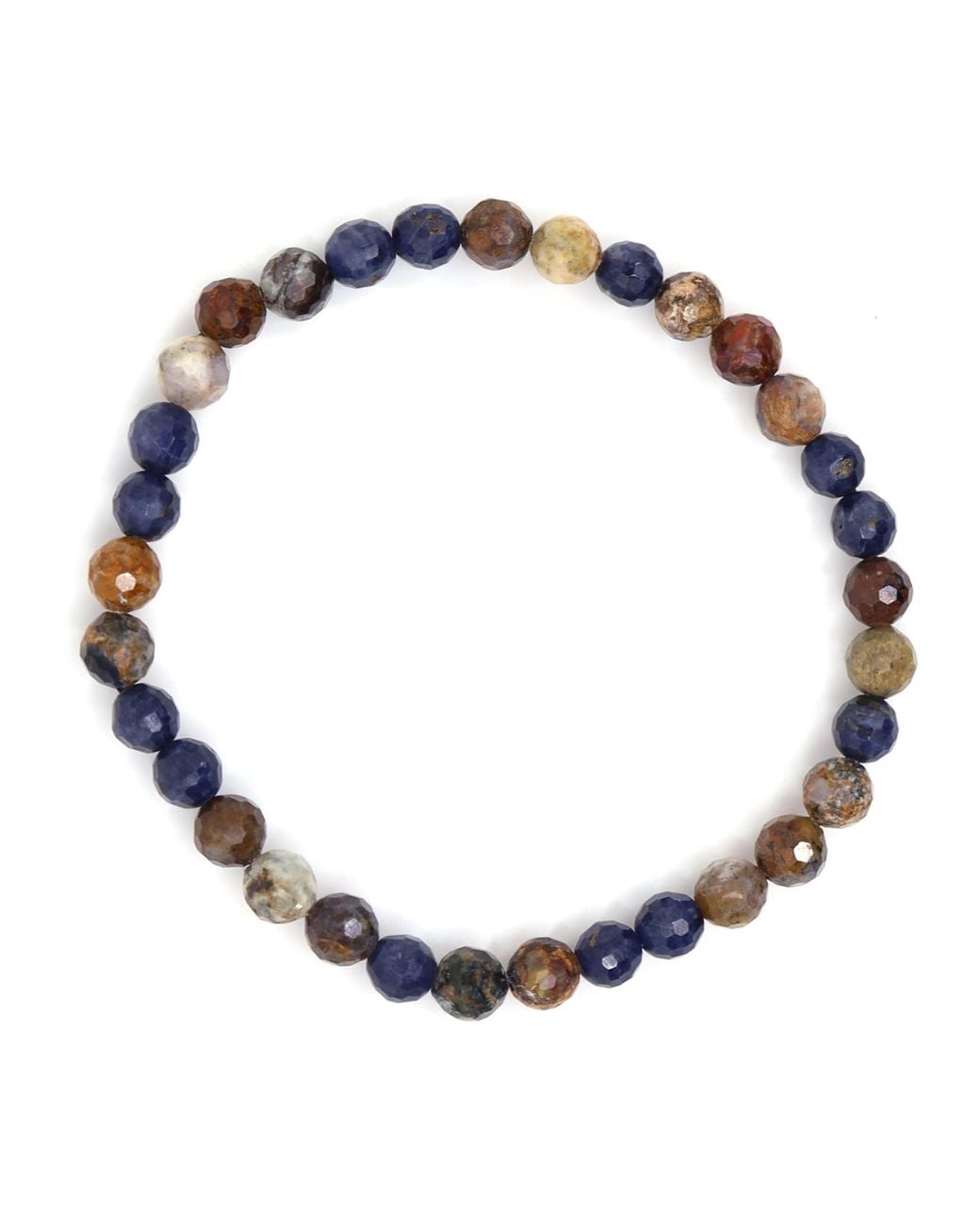 Shar Oke Blue Neutrals Pietersite & Natural Sapphire Bracelet for men