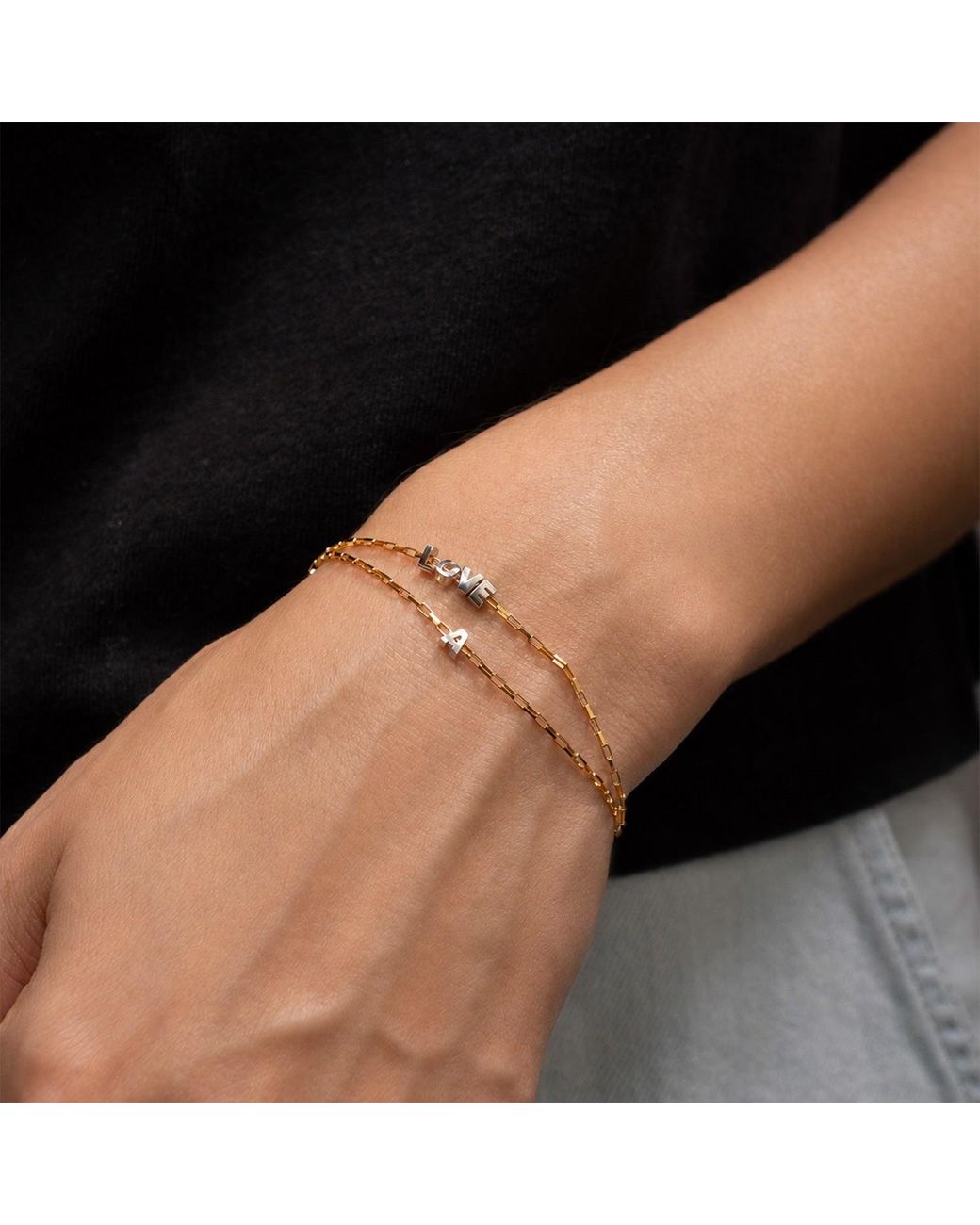 Kate Koel Metallic Initial Bracelet
