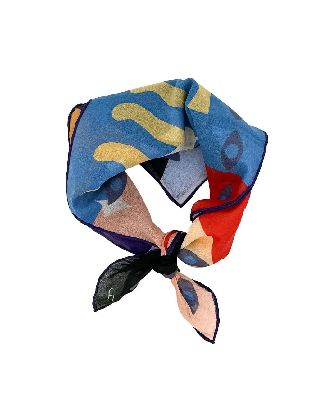 Folie Living Blue Easy On The Eye Cotton Scarf Small