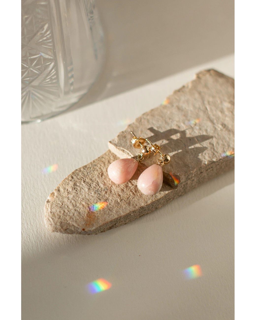 Katy Faye Pink October Opal Earrings