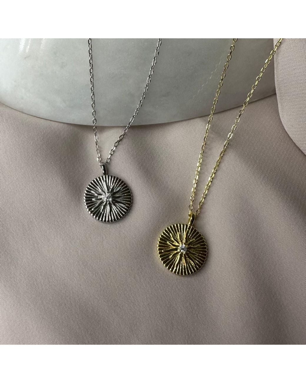 Clemence Wren Metallic Radiant Star Pendant Necklace