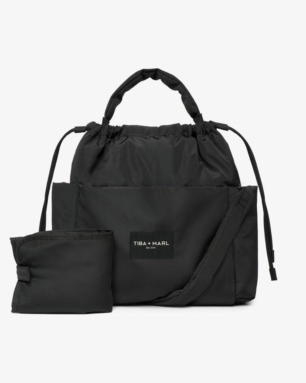Tiba + Marl Black Luna Drawstring Changing Tote