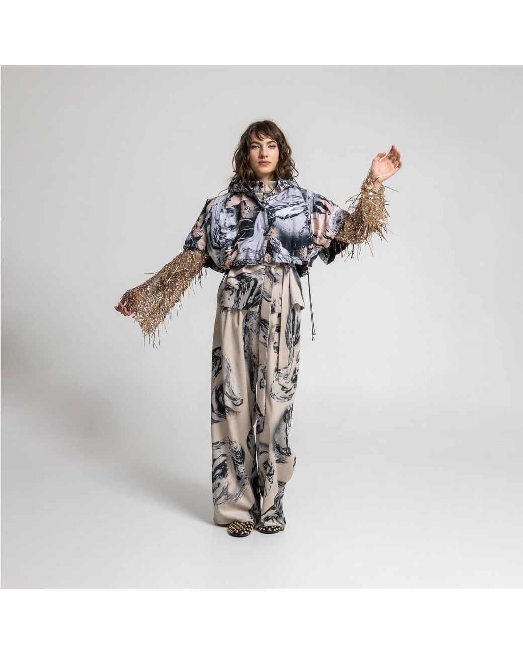ARTISTA Blue Angel Hooded Cropped Jacket