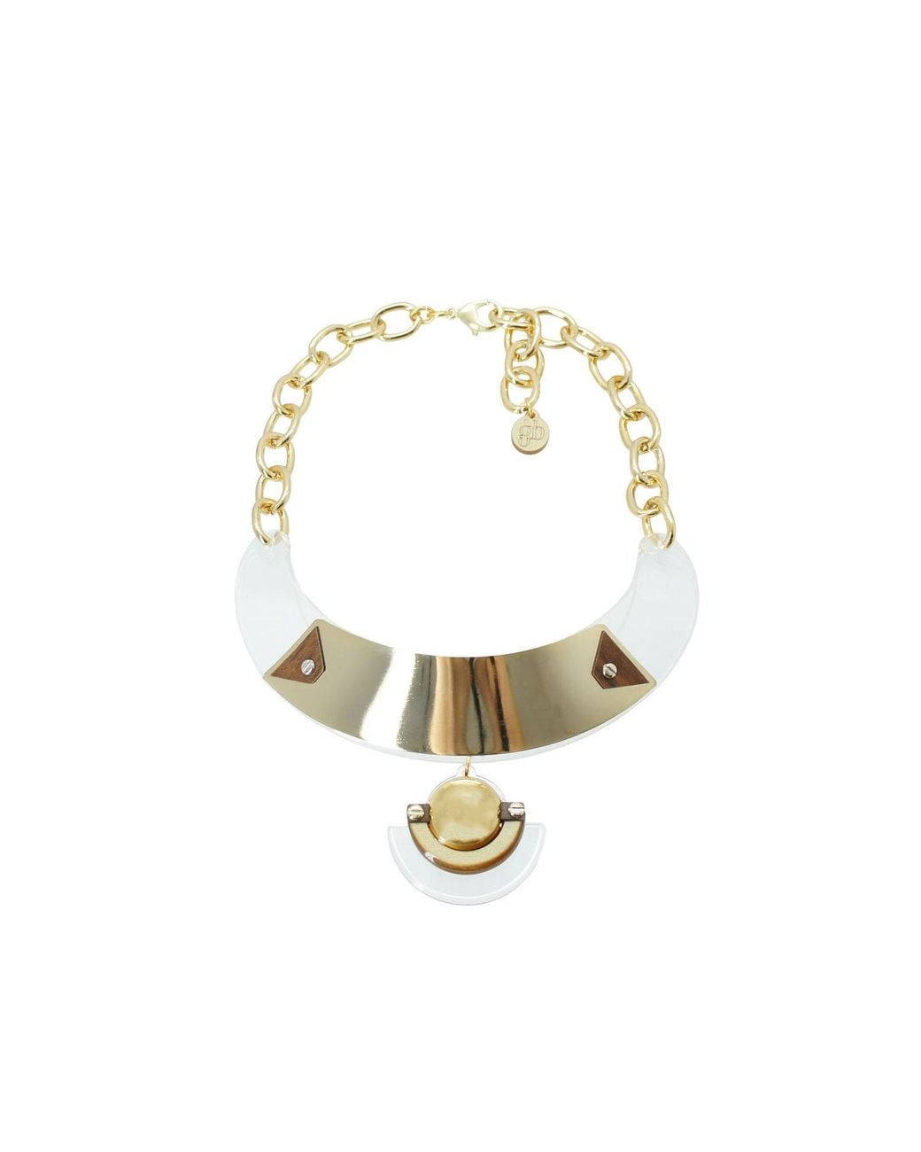 Gissa Bicalho Metallic Neutrals Necklace Choker Pupile Crystal