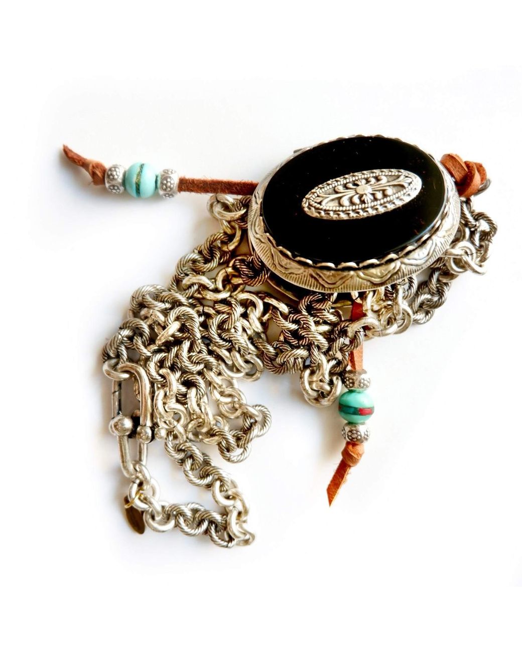 Persia Dona Jewelry Metallic Oval Locket Necklace