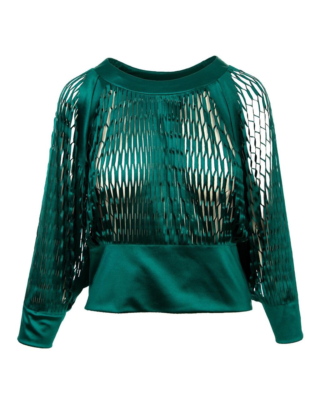 Silvia Serban Green Laser Cut Blouse
