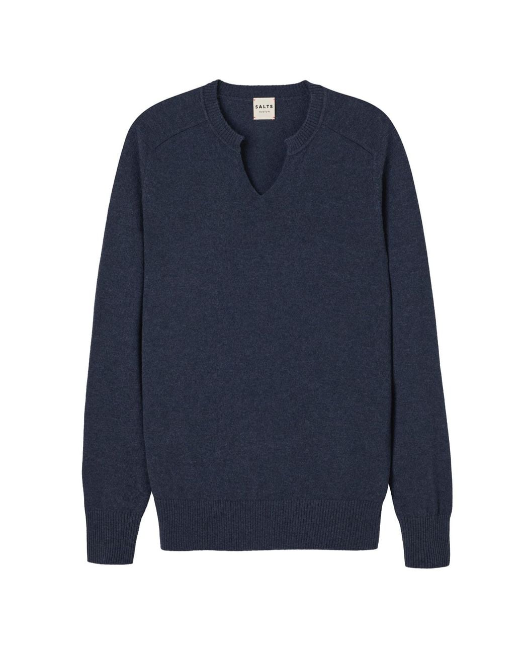 Salts Cashmere Blue Split Crew Neck Sweater