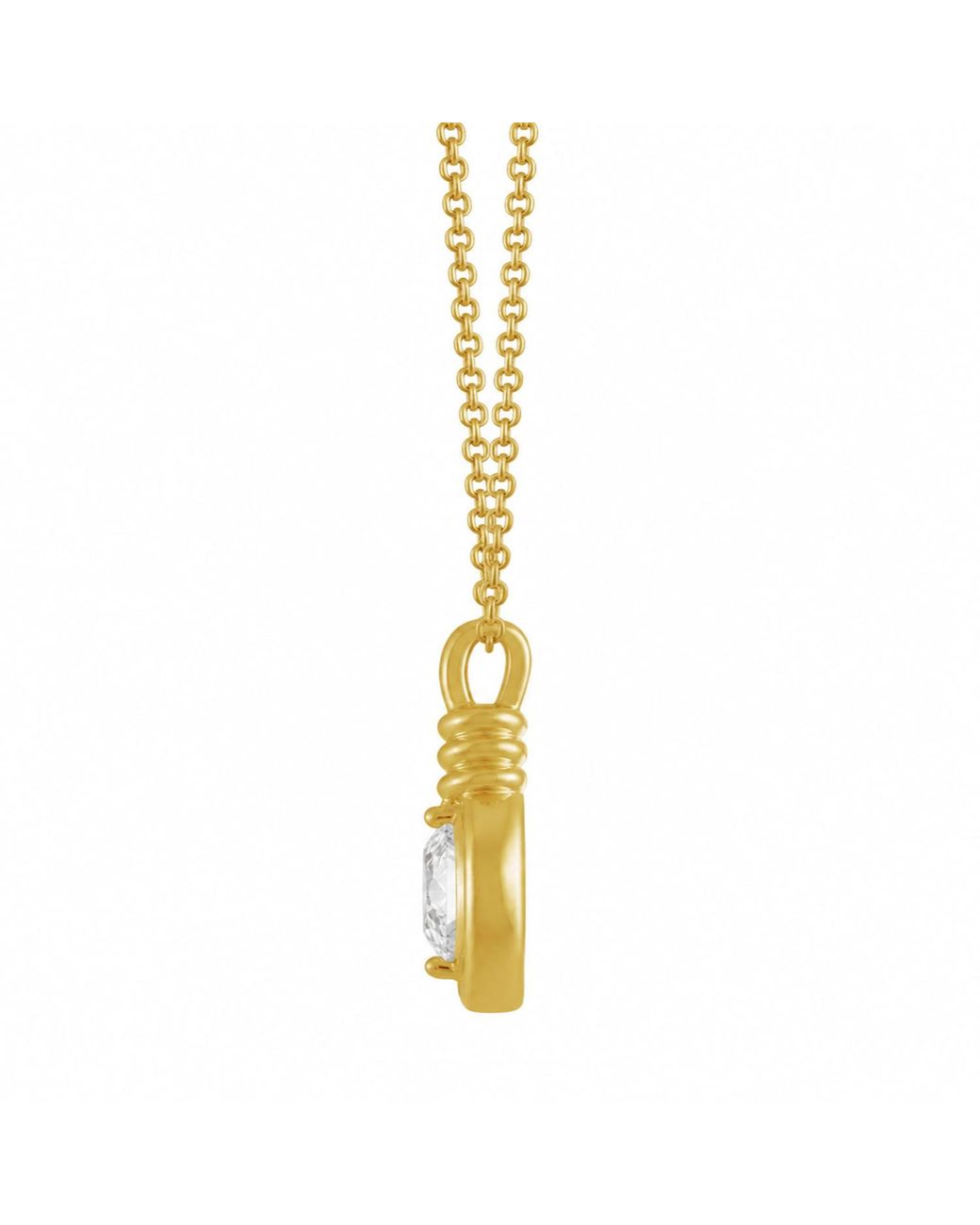 Artisan Metallic 14K Marquise Diamond Twisted Bail Pendant Necklace