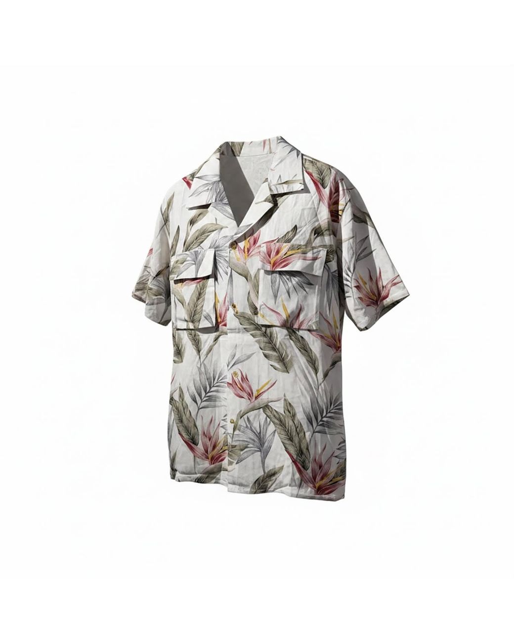 Ayana Designs Gray Classic Print Kimono Shirt Botanical
