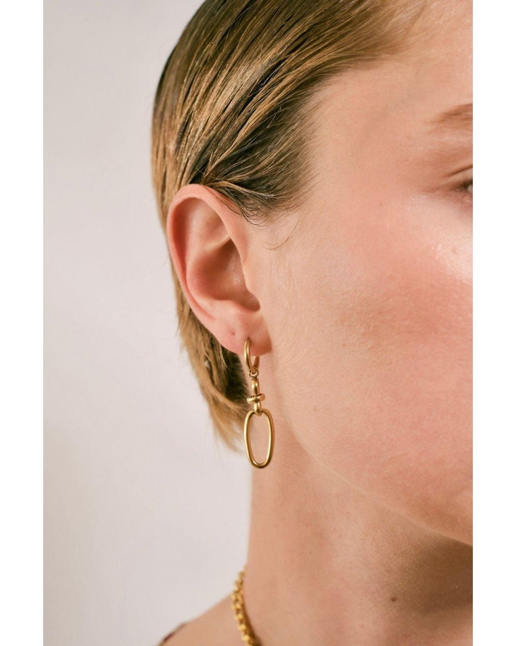 Isolated Jewellery Metallic Multi Link Earrings