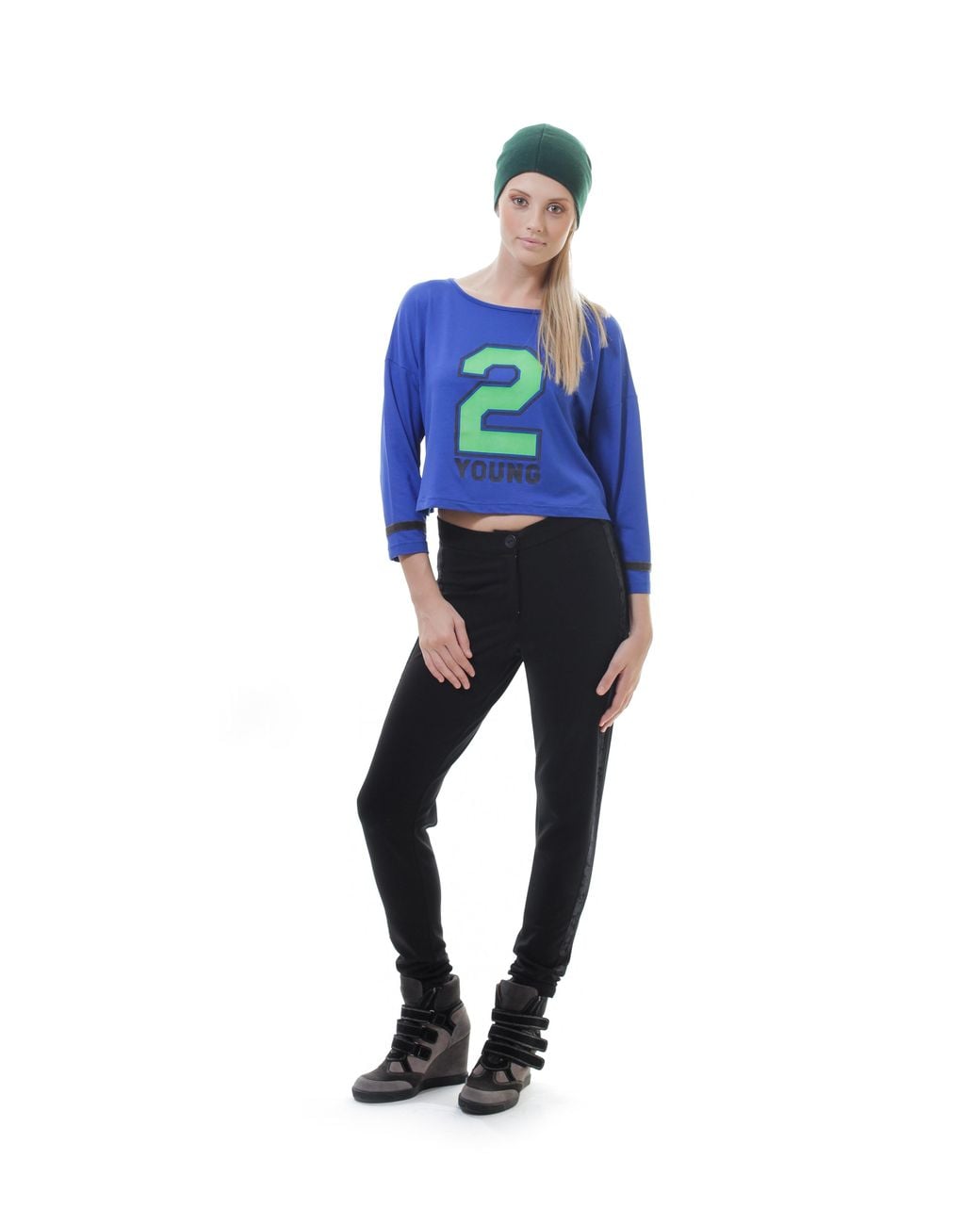 Conquista Blue 2-Young Crop Top Royal