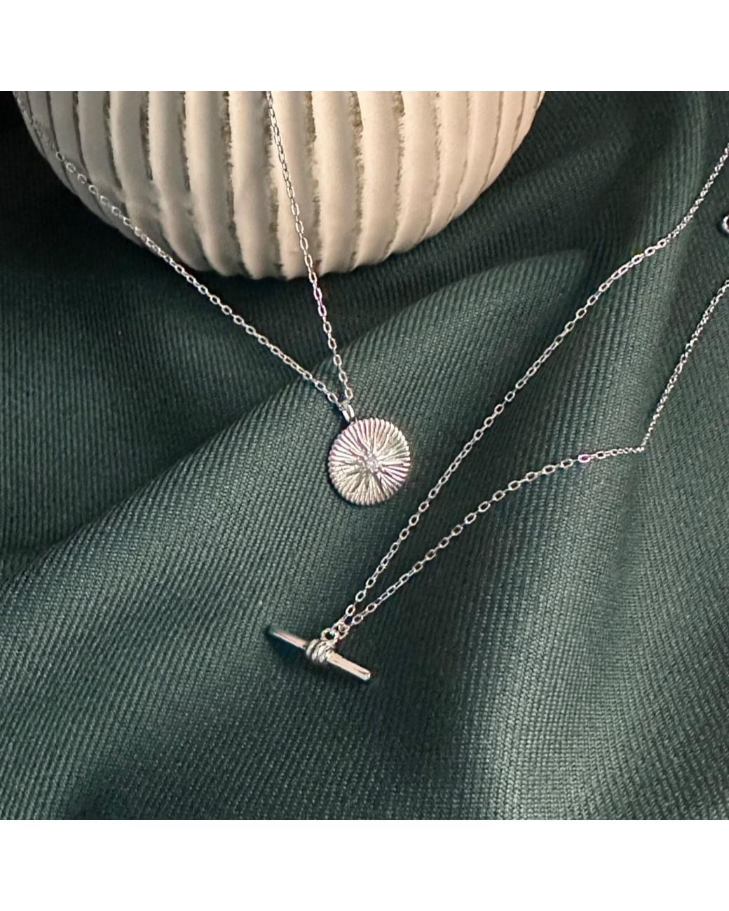 Clemence Wren Metallic T-Bar Pendant Necklace