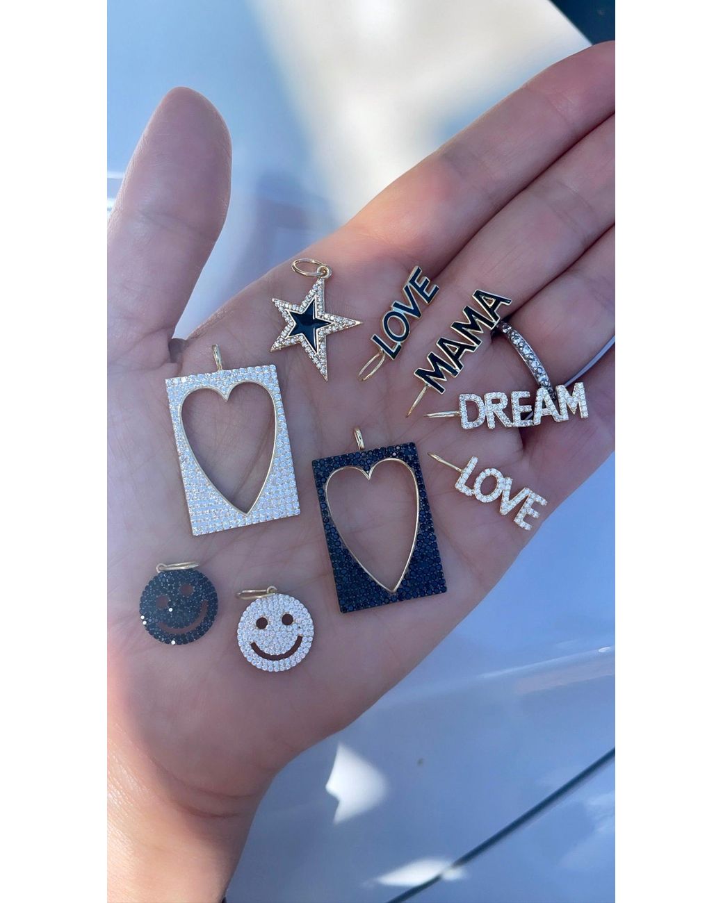 SHYMI Metallic Pave Love Charm