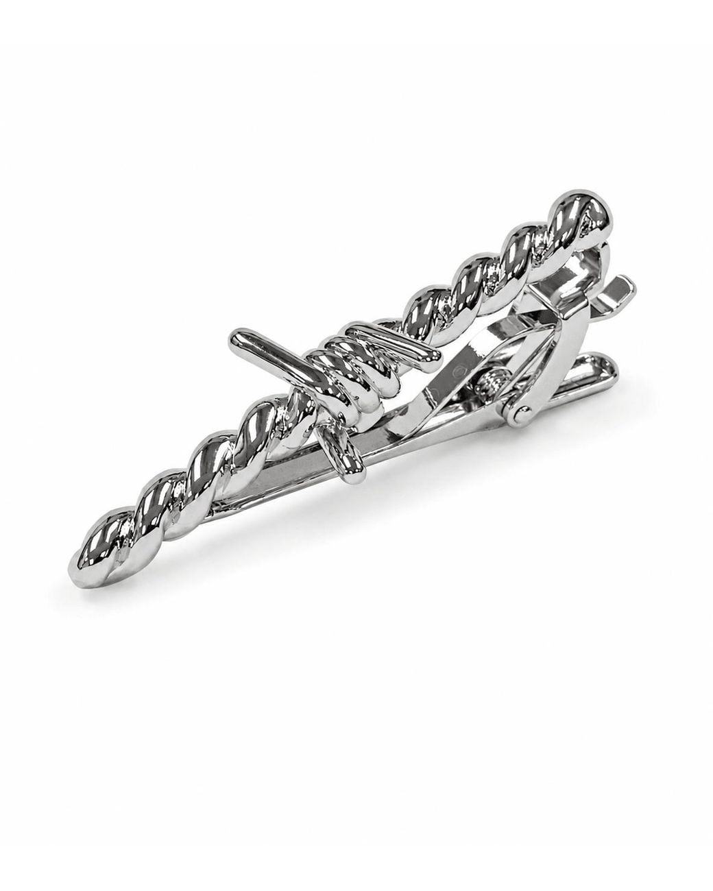 Gresham Blake White Barbed Wire Tie Clip for men