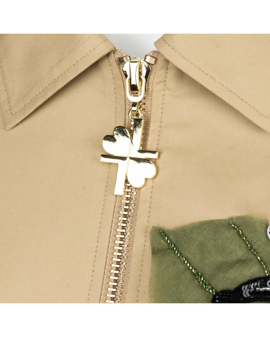 House of Laines London Natural Neutrals Laines Couture Hand Embellished Monkey Cropped Trench