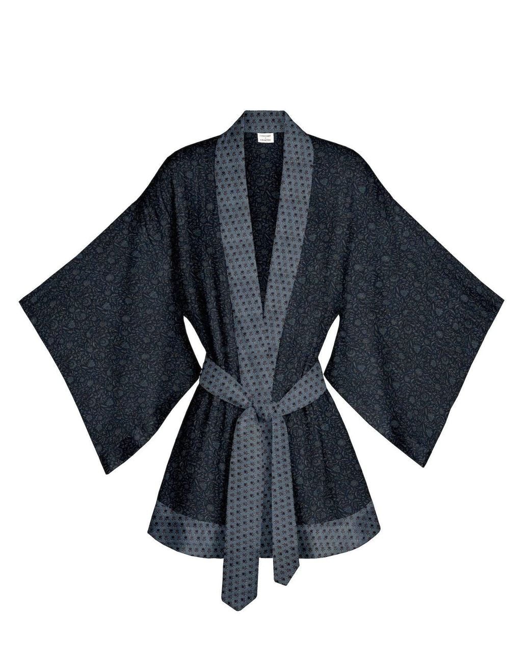 Artemis Muse Blue One Of A Kind Recyled Sari Kimono Unique One Hundred And Three