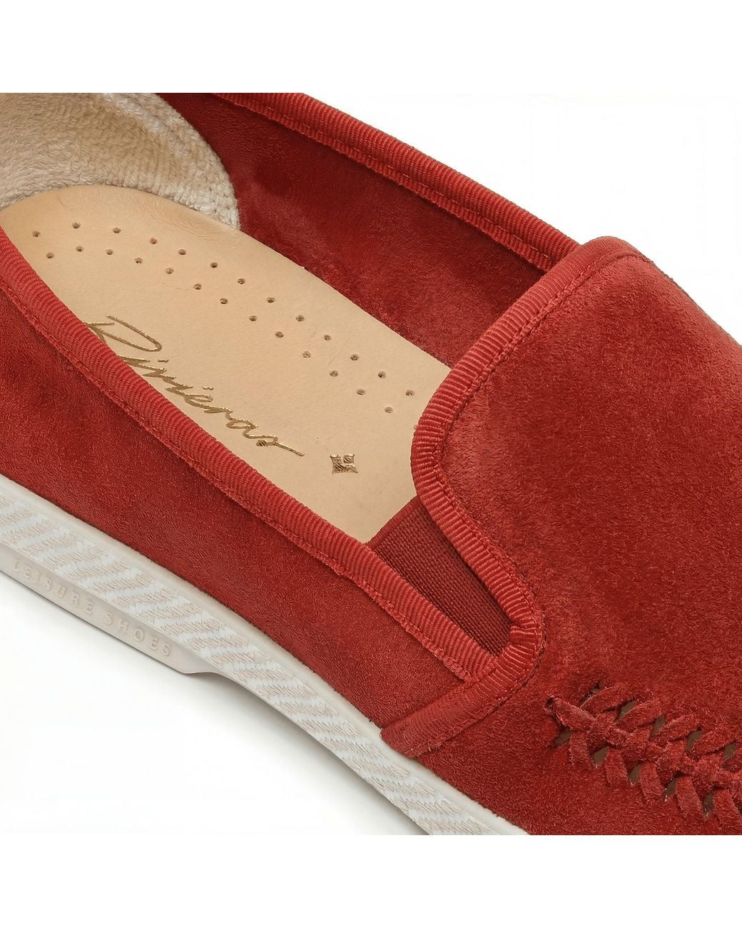 Rivieras Red Classic Braided Suede