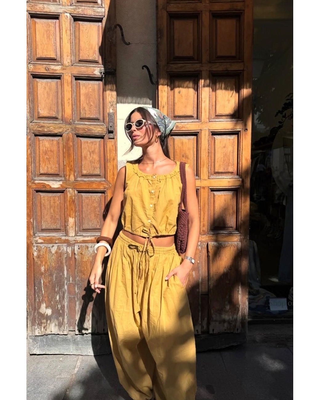 Par & Escala Yellow Ina Pants Camel