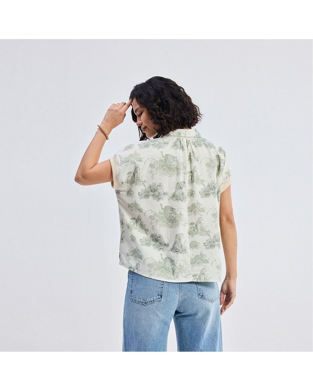 REISTOR Green Relaxed-Fit Button-Down Shirt
